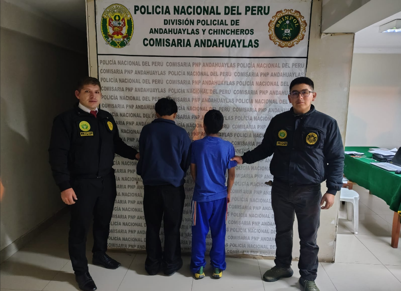 DETIENEN EN FLAGRANCIA A DOS MENORES POR ROBO AGRAVADO DE CELULAR EN ANDAHUAYLAS